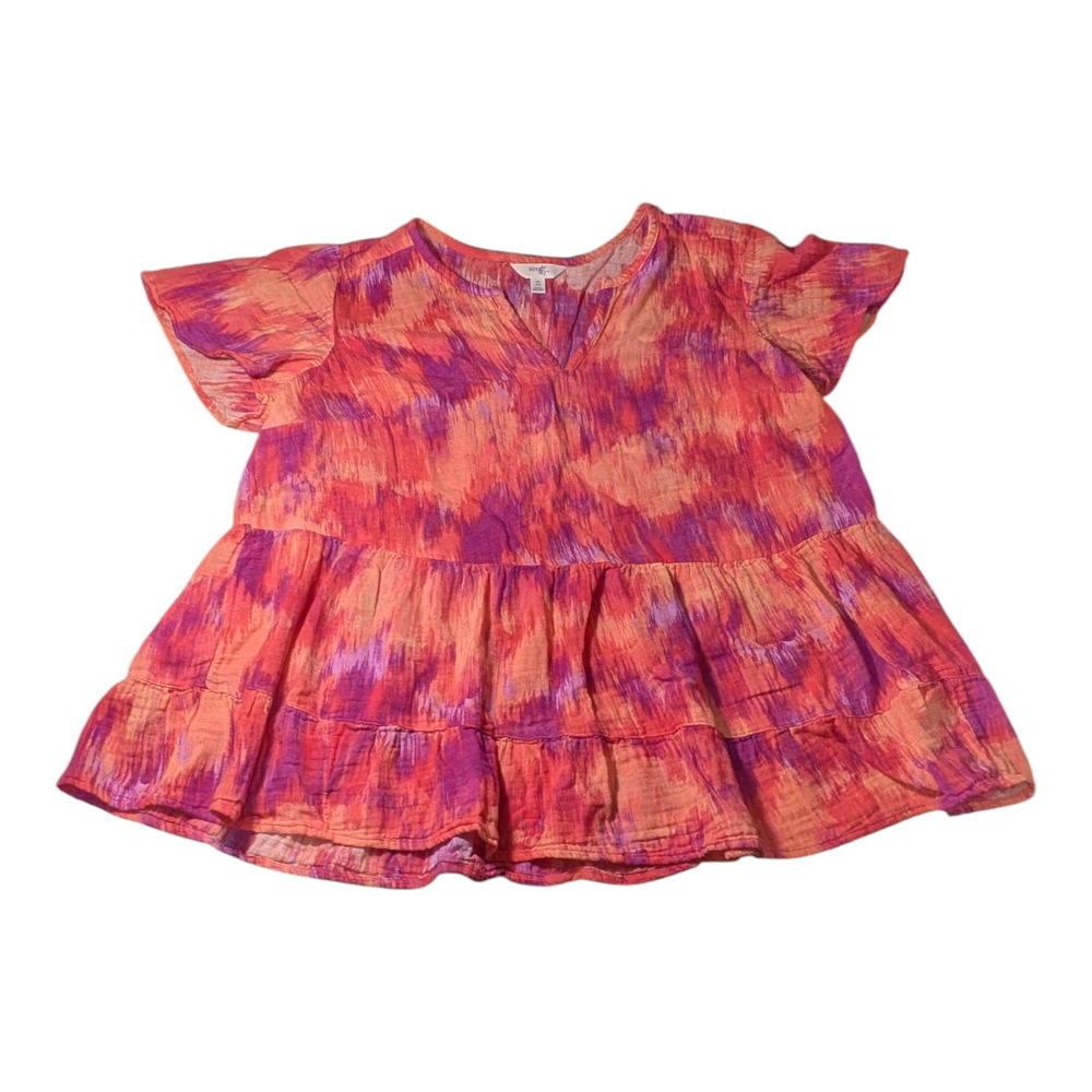 Terra & Sky Women's Plus Size Tie-Dye Blouse Size 0X 14w